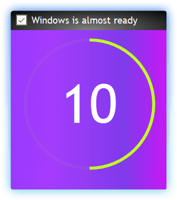 Windows startup countdown